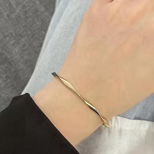 Open Cuff Wave Bangle Bracelet