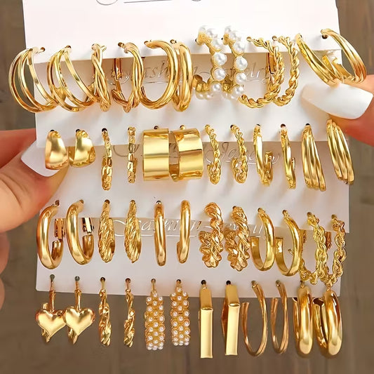 48 Piece Hoop Earring Set