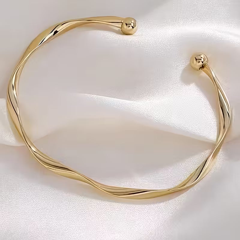 Open Cuff Wave Bangle Bracelet