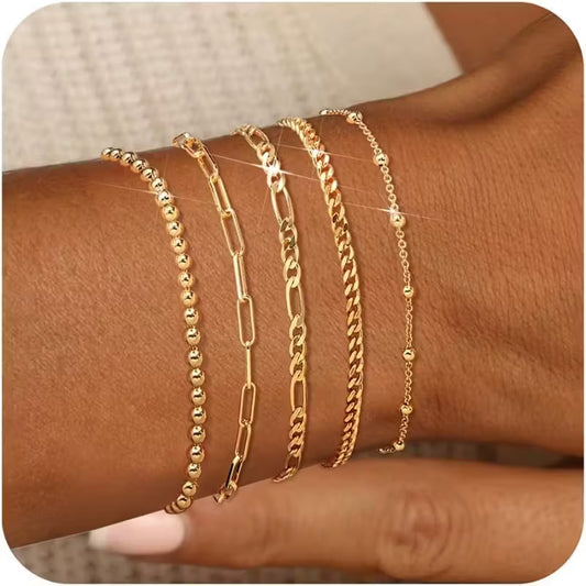 5 Piece Adjustable 6' Women's Bracelets