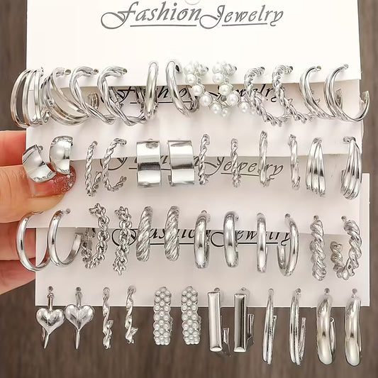 48 Piece Hoop Earring Set